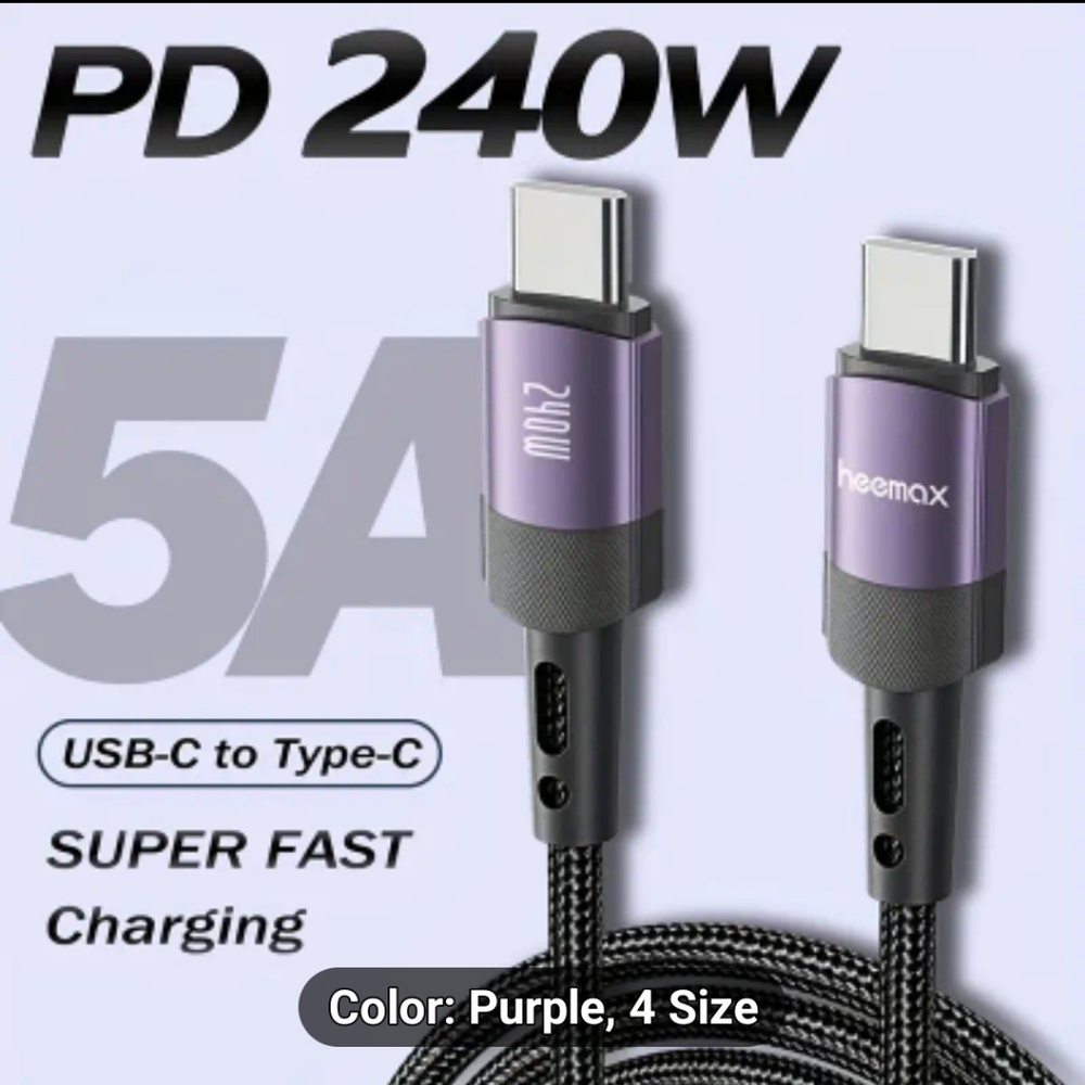 This is a Black 10ft USB charging cable. Brand new. Still in packing.